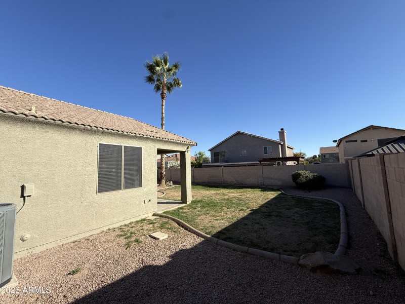 Private Backyard With Lawn