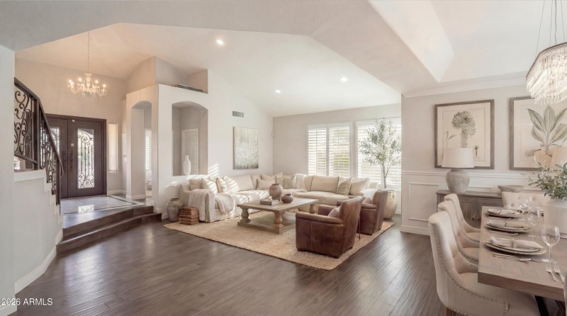 Entrance & Living Room - Staged