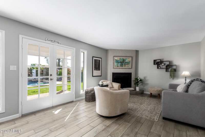 Family Room w/ French Doors to Back