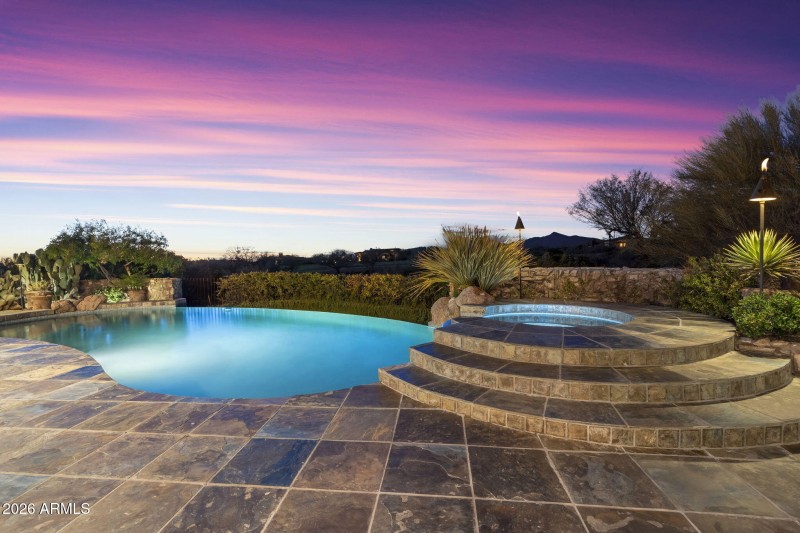 Pool and spa at twilight