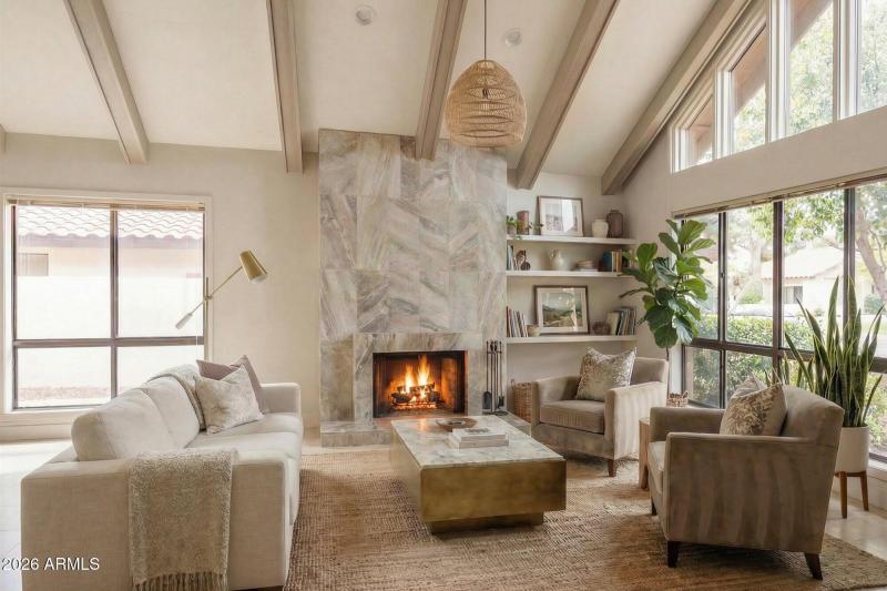 Family Room w/ Soaring Ceilings