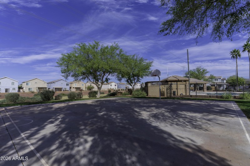 Basketball area in park