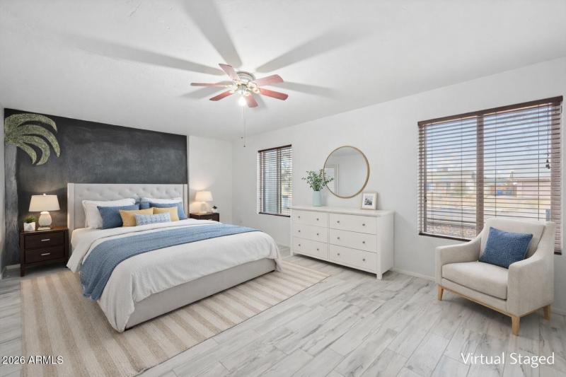 Coastal serenity in a staged bedroom