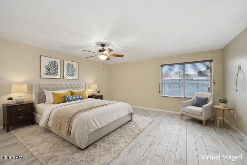 Modern virtual bedroom staging design