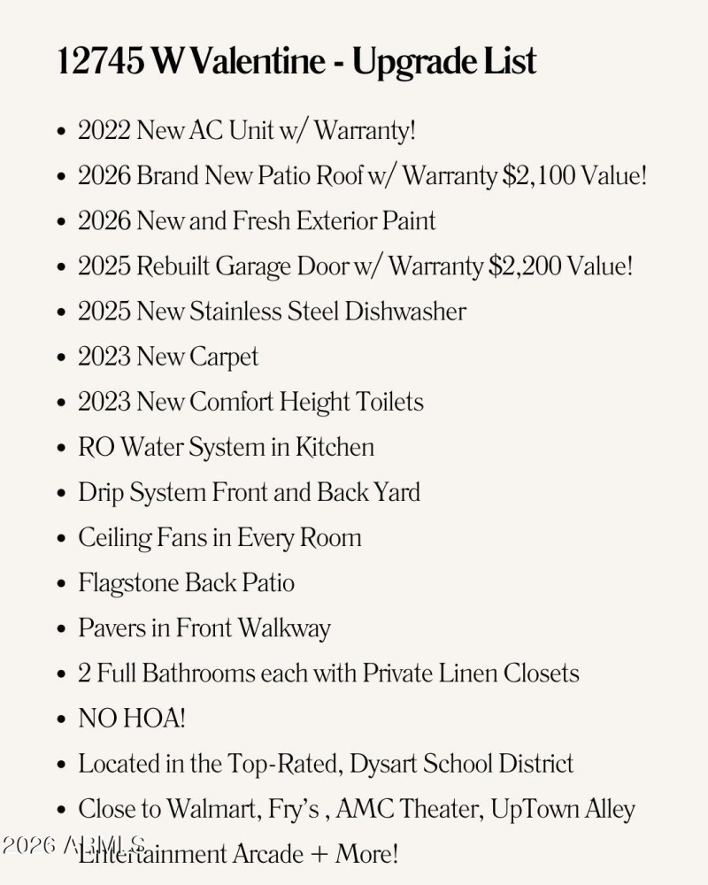 Upgrades list Valentine