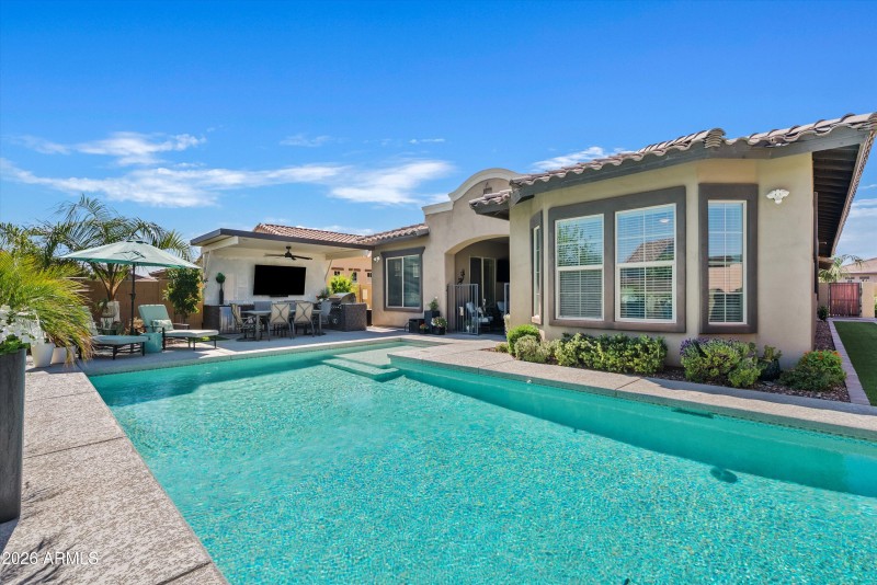 Sparkling heated pool