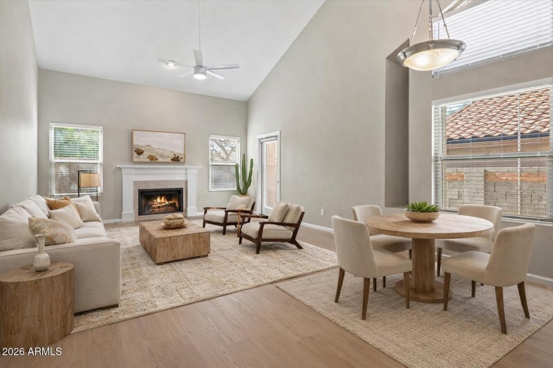 Desert luxury living and dining area