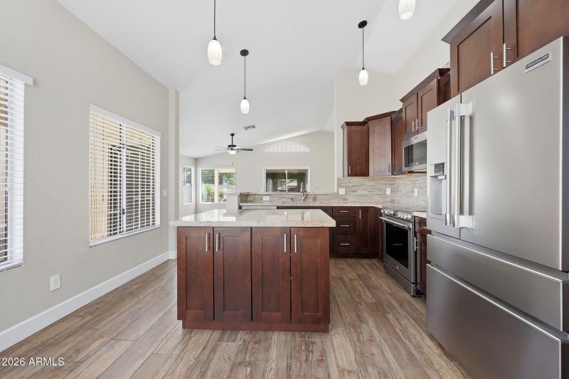 Kitchen Looking into Greatroom