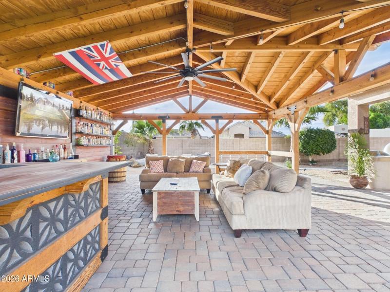 Tropical-Inspired Outdoor Bar