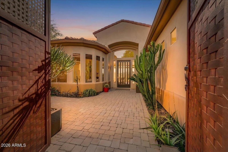 06-Twilight Courtyard Entry