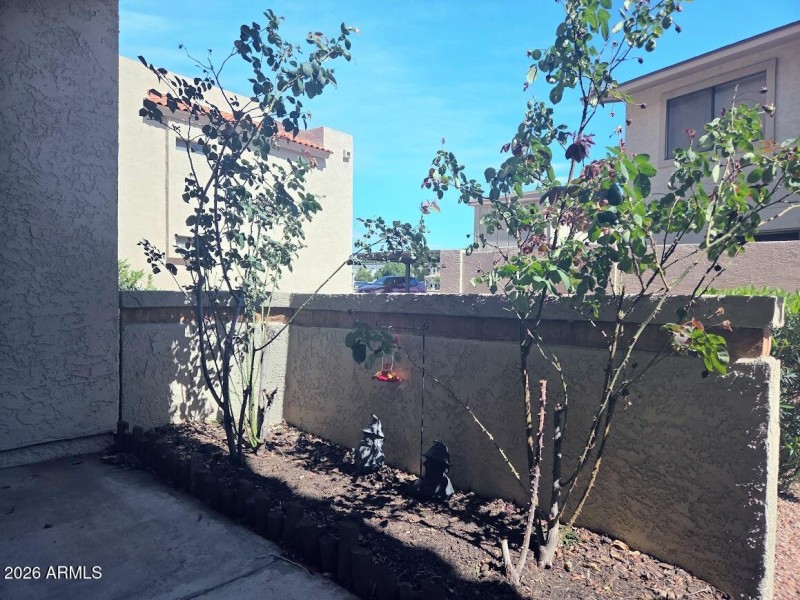 Flower bed in front patio