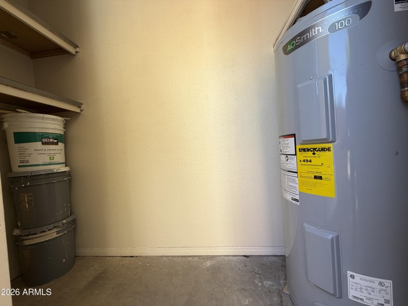 New water heater and storage shed