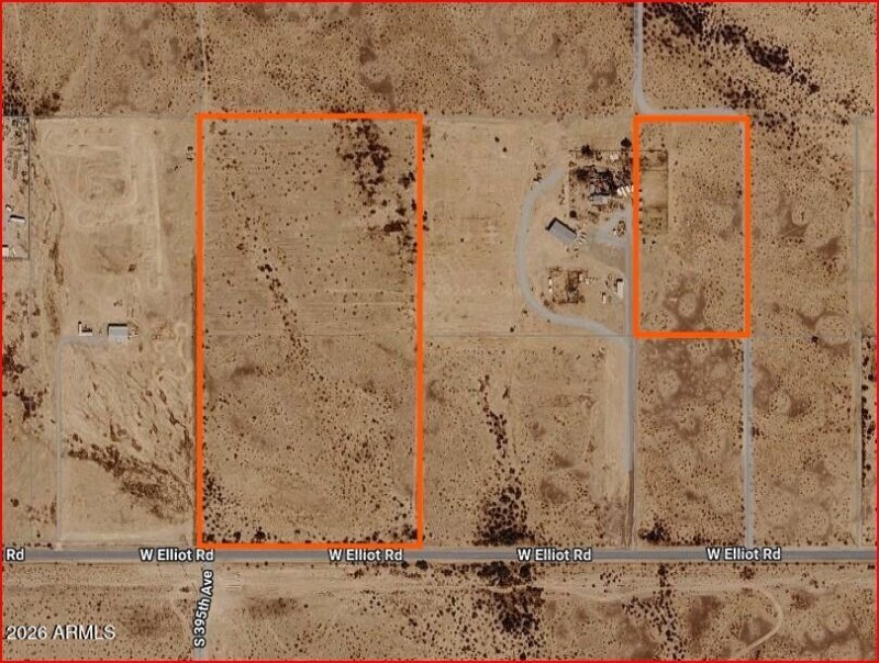 2 land parcels together aerial