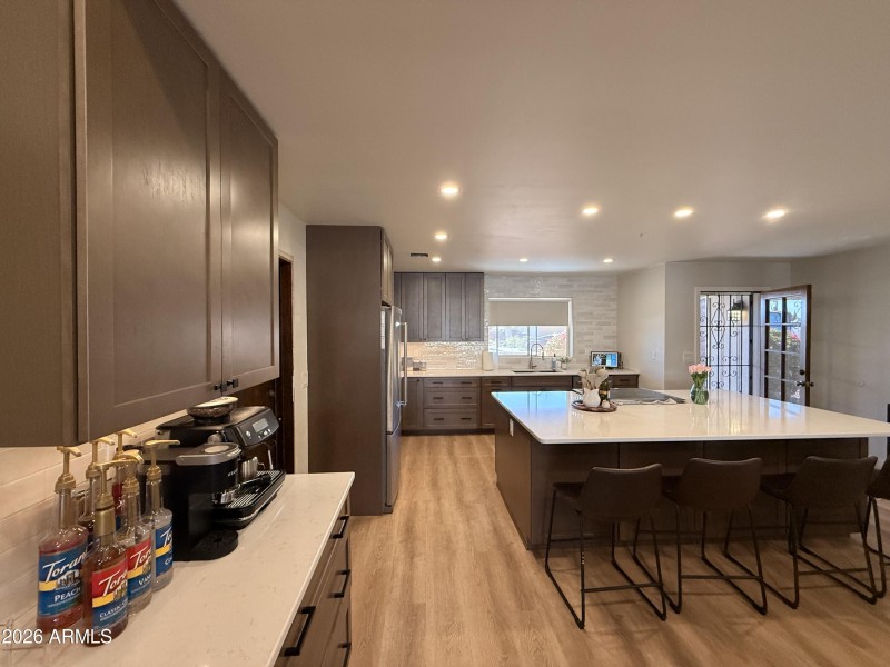 Kitchen with a coffee bar