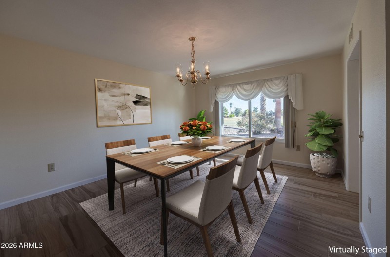 Dining room Virtually Staged
