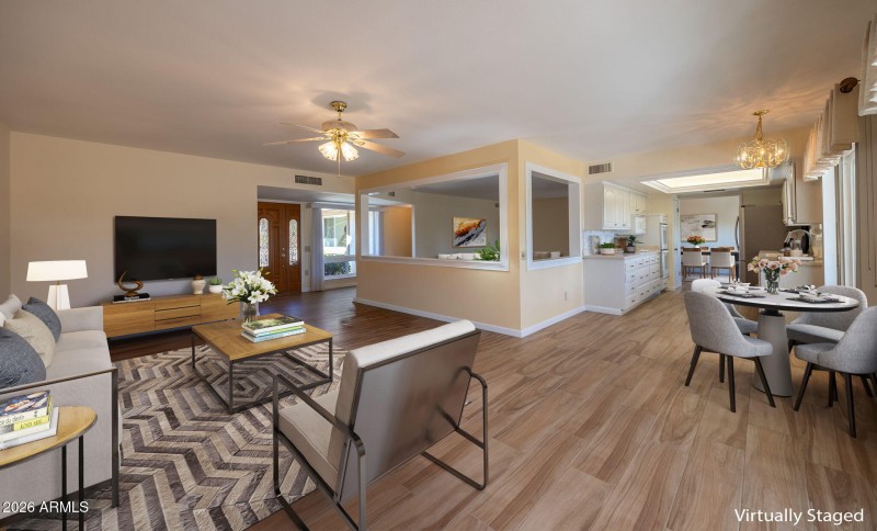 Arizona Room to Kitchen Virtually Staged