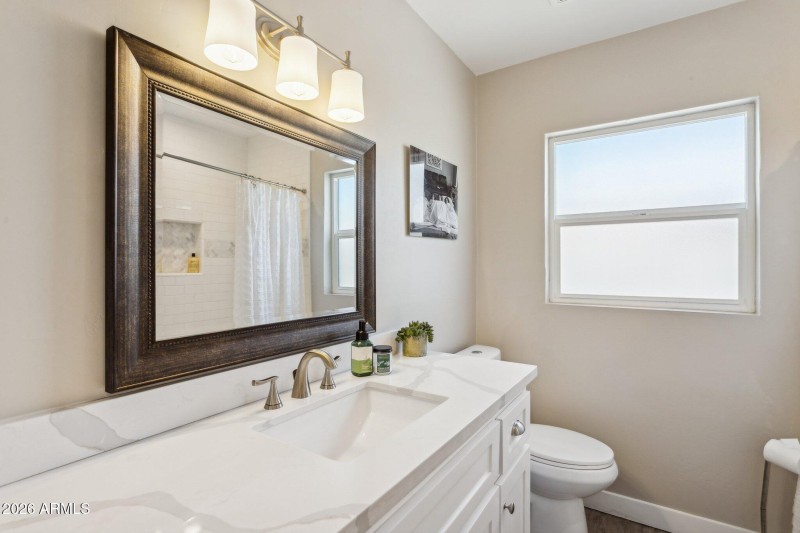 Remodeled hall bathroom