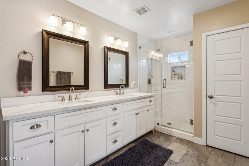 Spacious remodeled primary bath