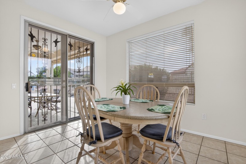Breakfast Nook Overlooking the Patio