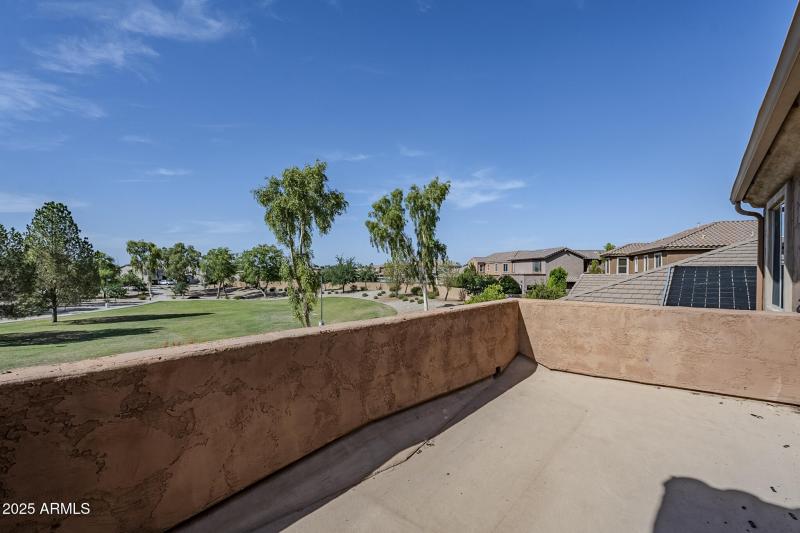 Balcony overlooking park