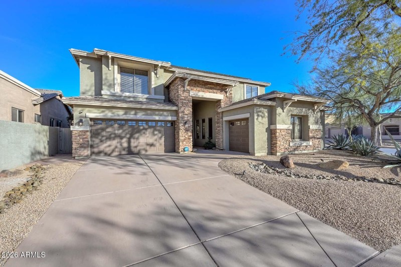 Front View-3 Car Garage