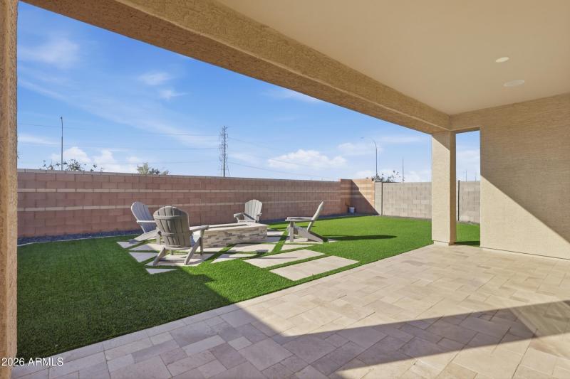 travertine patio and matching steps