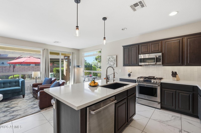Kitchen Overlooking Living Area