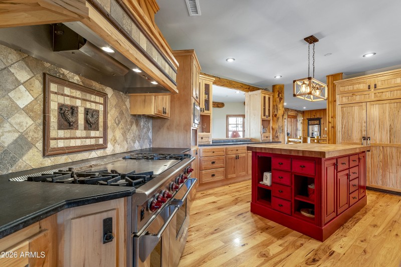 wolf stove and center island