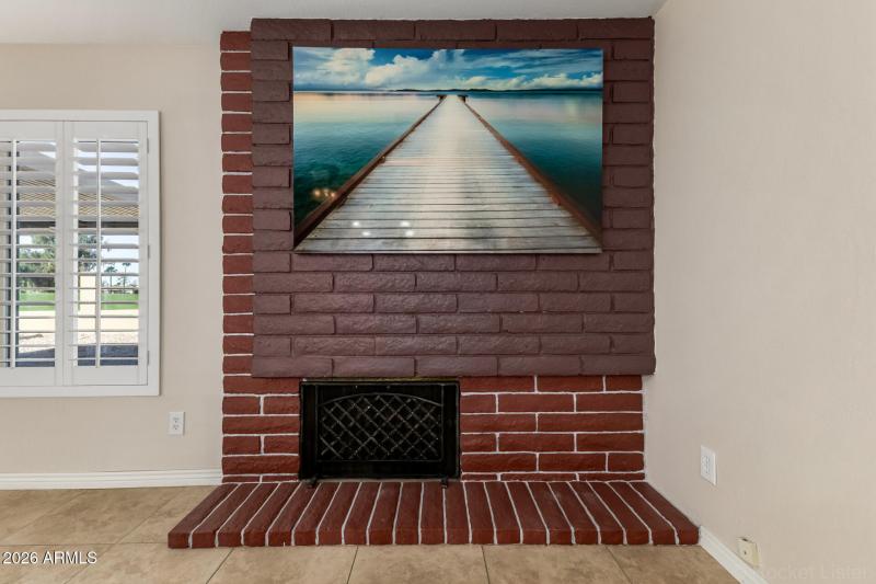 wood burning fireplace