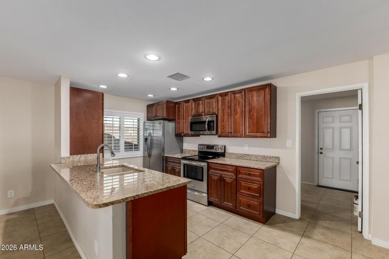 tasteful wood cabinets