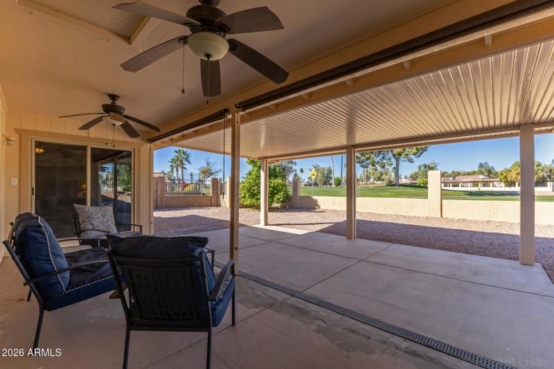 spacious back patio