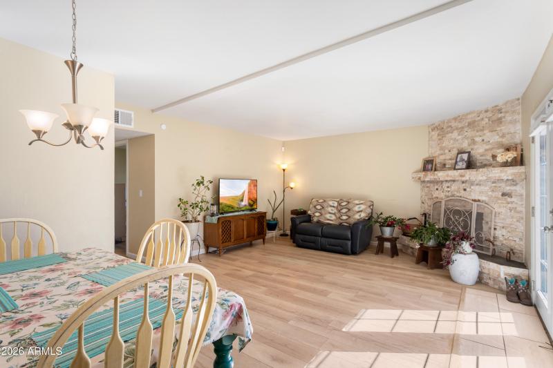 Dining area into family room