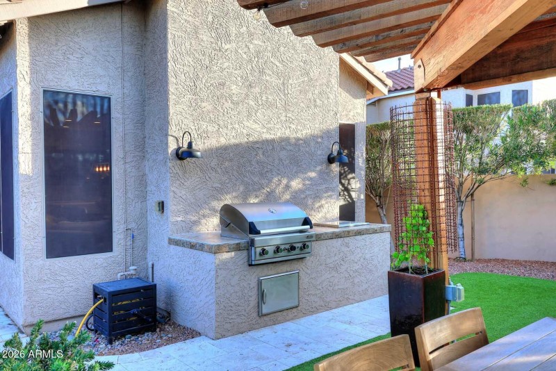 BBQ Grill and built in cooler