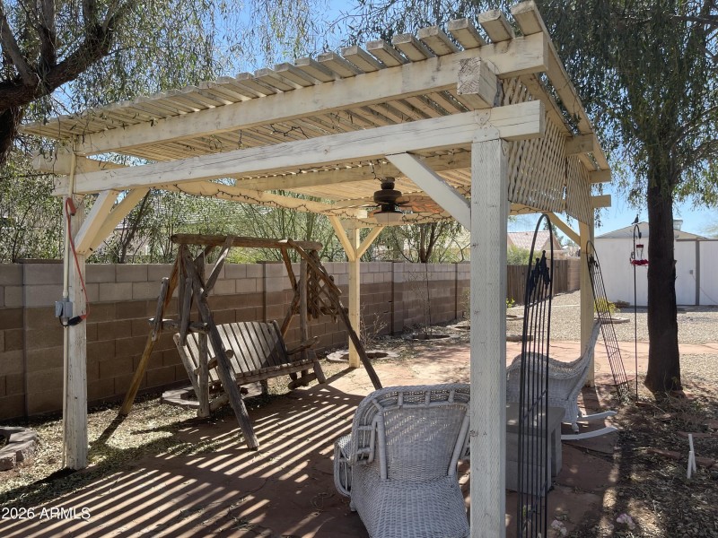 Pergola with swing