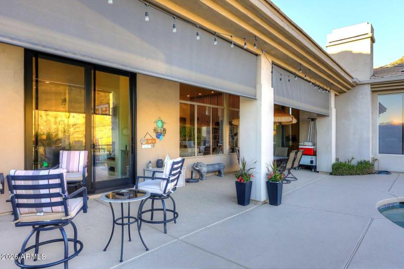 Covered Patio-Roll Down Shades