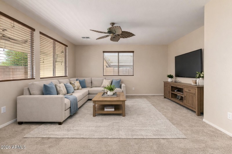 Cozy living room with natural light