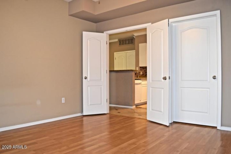 Double doors to bedroom with separate ac