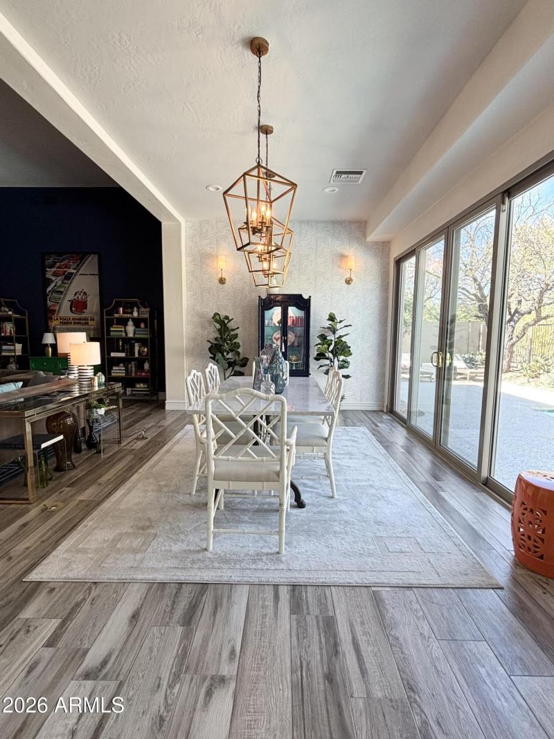 Very sunny and bright dining room