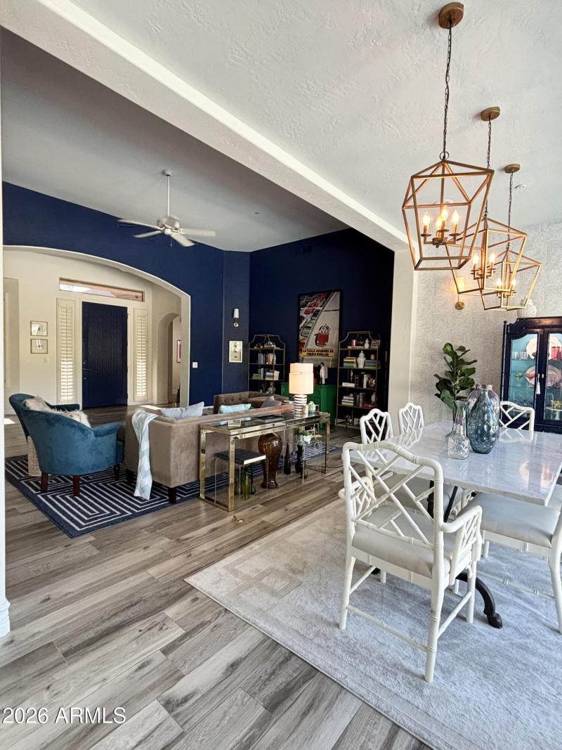 View from dining room into Great Room