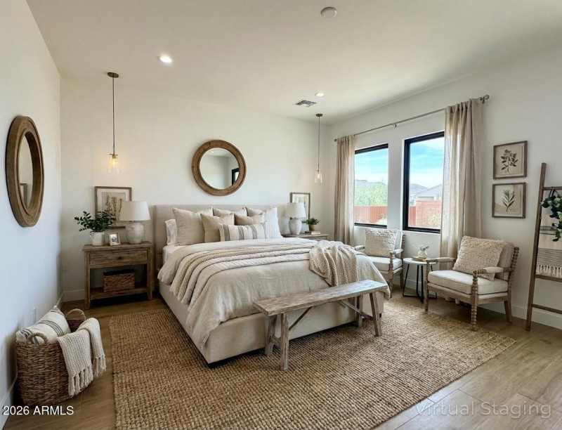 Primary Bedroom Staged