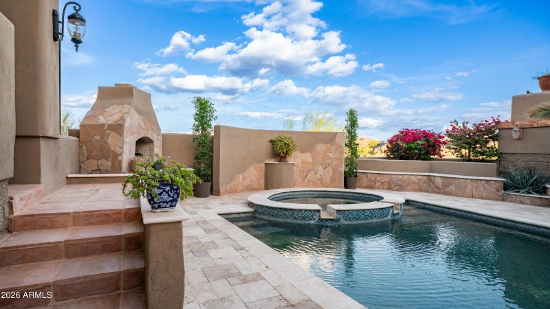 Custom outdoor fireplace