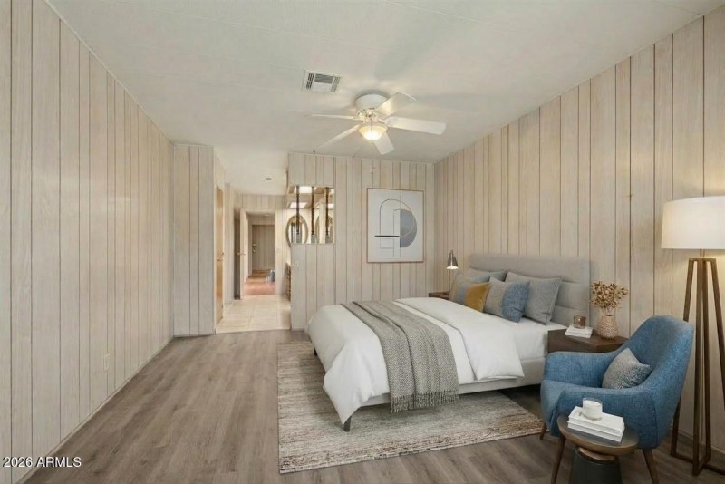 Virtually Staged Master Bed