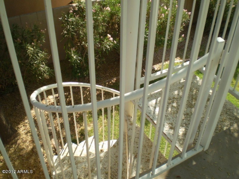 Spiral staircase from balcony