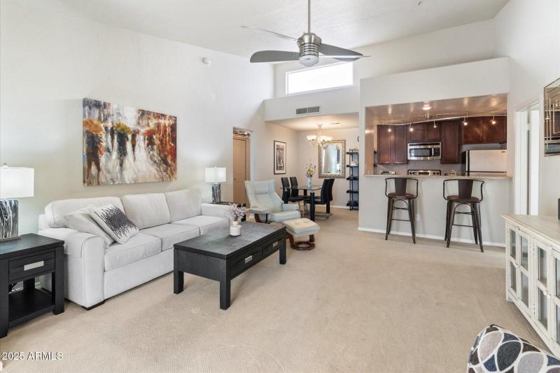 Living room, kitchen, dining rooms