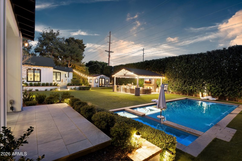 Pool view from primary suite