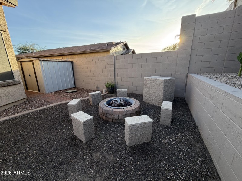Firepit & Storage Shed