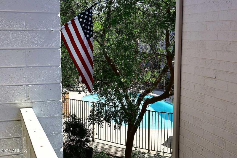 Covered Balcony-Pool View