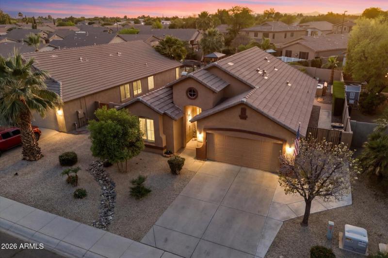 Front exterior dusk view