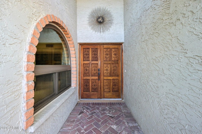 Gorgeous wood door entry