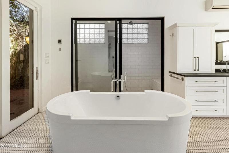 Primary Bath Stand Alone Tub and Seated
